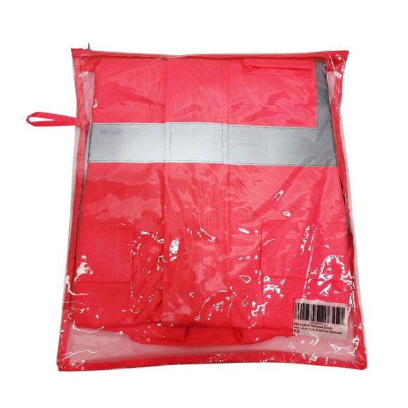 High-Visibility Pink Raincoat With Hood & Reflective Stripes Size S - Picture 3 of 5